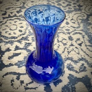 Cobalt Blue Glass Vase 8.5”